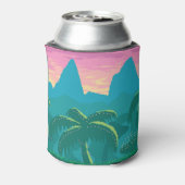 Pixel Art Tropics Landschapsspel Blikjeskoeler (Blikje Achterkant)
