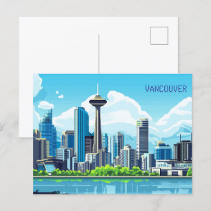 Pixel Art Vancouver Nederland Briefkaart