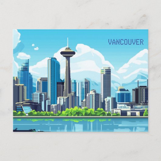 Pixel Art Vancouver Nederland Briefkaart (Voorkant)