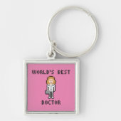 Pixel Art Vrouw Doctor Sleutelhanger (Voorkant)