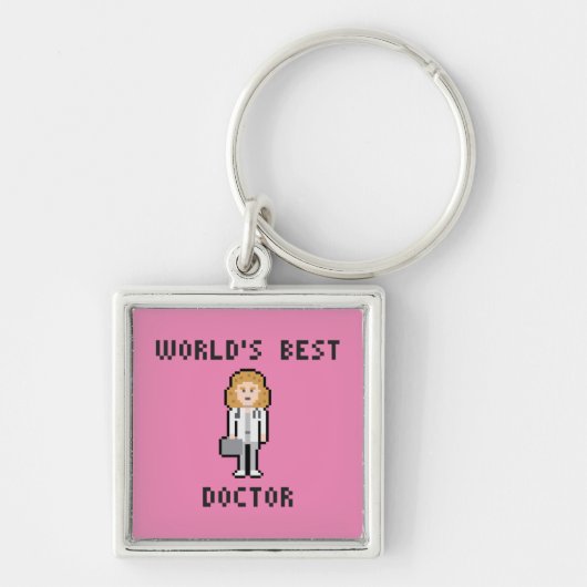 Pixel Art Vrouw Doctor Sleutelhanger (Voorkant)