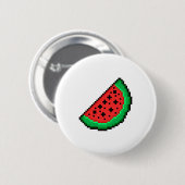 Pixel art watermeloenportie ronde button 5,7 cm (Voorkant /achterkant)