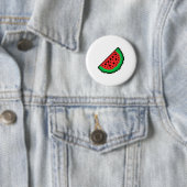 Pixel art watermeloenportie ronde button 5,7 cm (In situ)