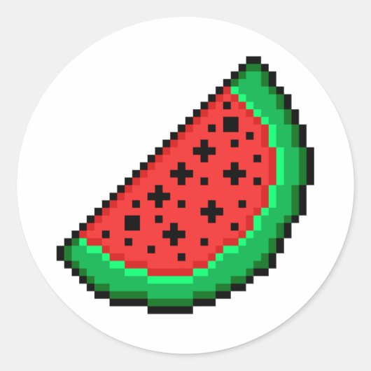 Pixel art Watermelon sticker (Voorkant)
