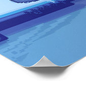 Pixel Art Wolf in een besneeuwd landschap Poster (Hoek)