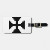 Pixel Art Zwart Kruis Symbool Bagagelabel (Voorkant horizontaal)