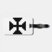 Pixel Art Zwart Kruis Symbool Bagagelabel (Achterkant horizontaal)