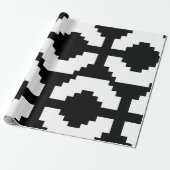 Pixel Art Zwart Kruis Symbool Cadeaupapier (Uitgerold)