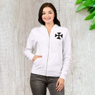 Pixel Art Zwart Kruis Symbool Hoodie