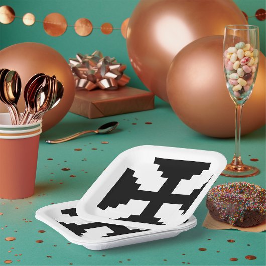 Pixel Art Zwart Kruis Symbool Papieren Bordje