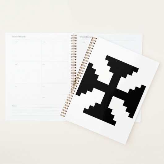 Pixel Art Zwart Kruis Symbool Planner (Display)