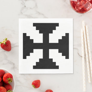 Pixel Art Zwart Kruis Symbool Servet