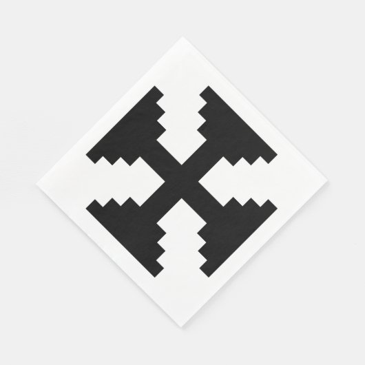 Pixel Art Zwart Kruis Symbool Servet (Hoek)