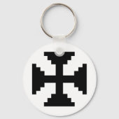 Pixel Art Zwart Kruis Symbool Sleutelhanger (Achterkant)