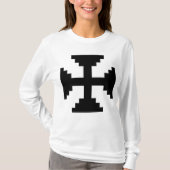 Pixel Art Zwart Kruis Symbool T-shirt (Voorkant)