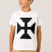 Pixel Art Zwart Kruis Symbool T-shirt (Voorkant)