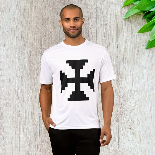 Pixel Art Zwart Kruis Symbool T-shirt