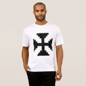 Pixel Art Zwart Kruis Symbool T-shirt (Voorkant volledig)