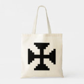 Pixel Art Zwart Kruis Symbool Tote Bag (Achterkant)