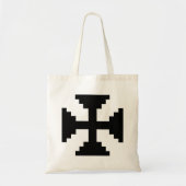 Pixel Art Zwart Kruis Symbool Tote Bag (Voorkant)