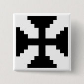 Pixel Art Zwart Kruis Symbool Vierkante Button 5,1 Cm (Voorkant)