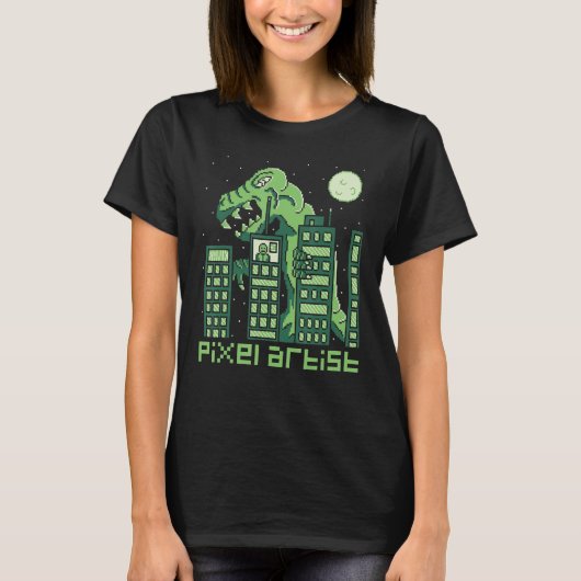 Pixel Artist Monster Style Retro Computer Game 2 T-shirt (Voorkant)