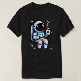 Pixel Astronaut Koffiepauze - Cosmic Java Space T-shirt
