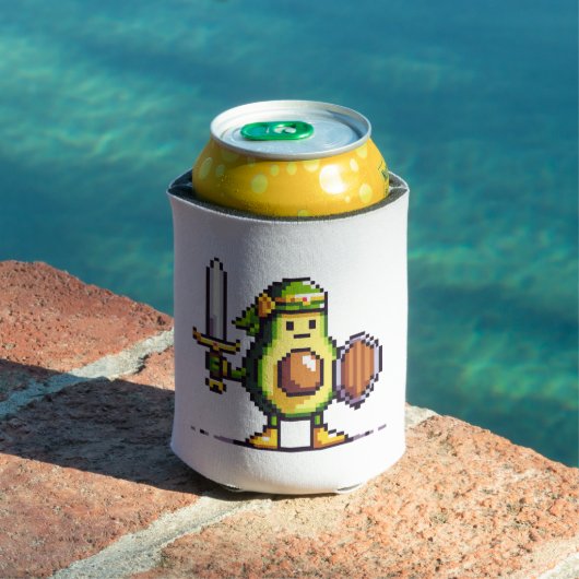 Pixel Avocado Warrior - 8-bits retro-gamekarakter Blikjeskoeler (Insitu Zwembad)