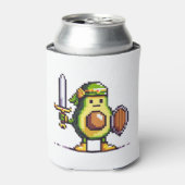 Pixel Avocado Warrior - 8-bits retro-gamekarakter Blikjeskoeler (Blikje Voorkant)