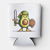 Pixel Avocado Warrior - 8-bits retro-gamekarakter Blikjeskoeler (Voorkant)