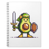 Pixel Avocado Warrior - 8-bits retro-gamekarakter Notitieboek (Voorkant)