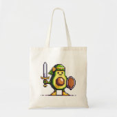 Pixel Avocado Warrior - 8-bits retro-gamekarakter Tote Bag (Voorkant)