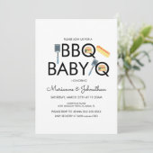 Pixel Baby shower BBQ Baby Q Kabobs Uitnodiging (Staand voorkant)