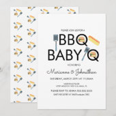 Pixel Baby shower BBQ Baby Q Kabobs Uitnodiging (Voorkant / Achterkant)