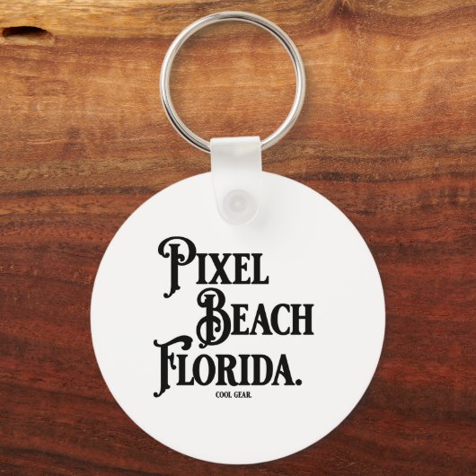 Pixel Beach Florida T-Shirt Sleutelhanger (Voorkant)