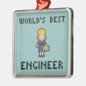 Pixel Best Vrouw Engineer Metalen Ornament (Links)