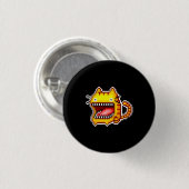 Pixel Big-Mouthed Cat-Button Ronde Button 3,2 Cm (Voorkant /achterkant)
