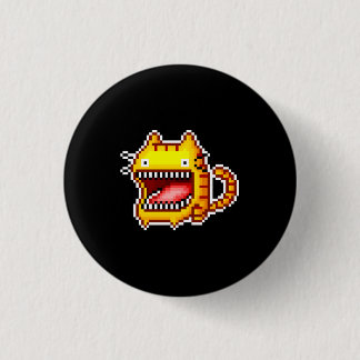 Pixel Big-Mouthed Cat-Button Ronde Button 3,2 Cm