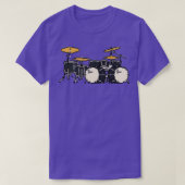 Pixel Black Double Bass Drums Sticker T-shirt (Design voorkant)