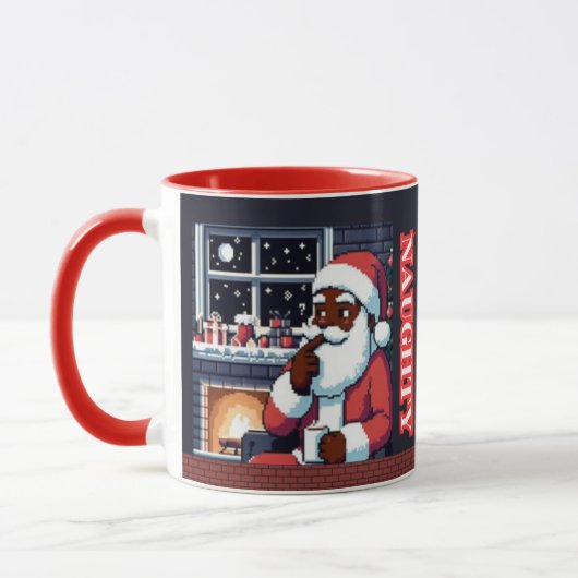 Pixel Black Santa Naughty Of Leuke Nacht met Coco Mok (Links)