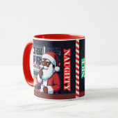 Pixel Black Santa Naughty Of Leuke Nacht met Coco Mok (Voorkant links)