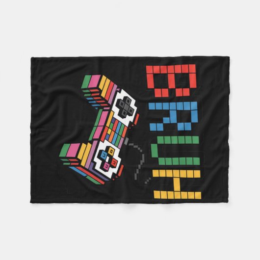 Pixel Block Gamer Controller Bruh Funny Retro Styl Fleece Deken (Voorkant (Horizontaal))