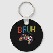 Pixel Block Gamer Controller Bruh Funny Retro Styl Sleutelhanger (Voorkant)