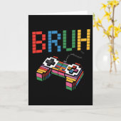 Pixel Block Gamer Controller Bruh Grappige Retro S Kaart (Gele Bloem)