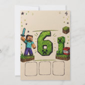 Pixel Block Verjaardag Kaart (Achterkant)
