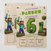 Pixel Block Verjaardag Kaart (Voorkant / Achterkant)