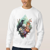 Pixel Bloemenkraai met Schedel Trui (Voorkant)