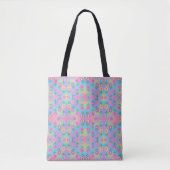 Pixel Bloom Mozaïek Tote Bag (Voorkant)