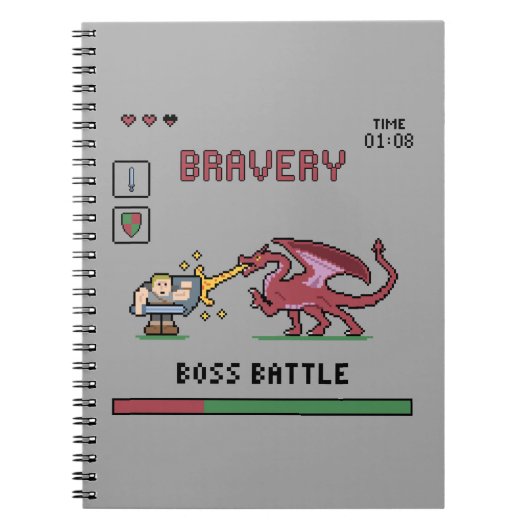 Pixel Boss Batte-laptop Notitieboek (Voorkant)