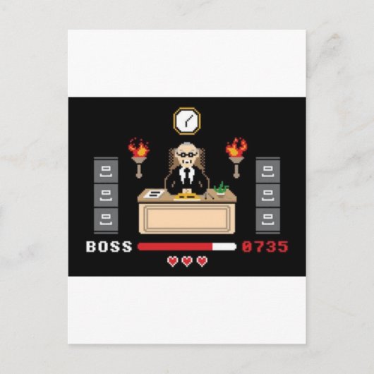 Pixel 'Boss'-ontwerp - GeekShirts Briefkaart (Voorkant)